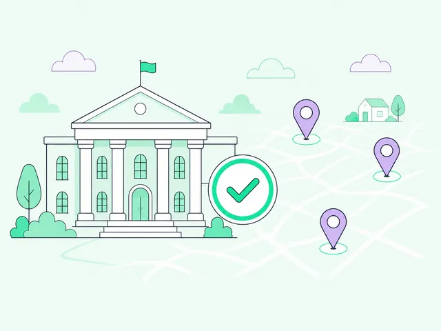 Un municipio con il sigillo di verifica e i pin delle farmacie sulla mappa